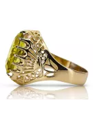 Ring Vintage Schmuck Gelber Peridot 14 Karat Gelbgold vrc020y